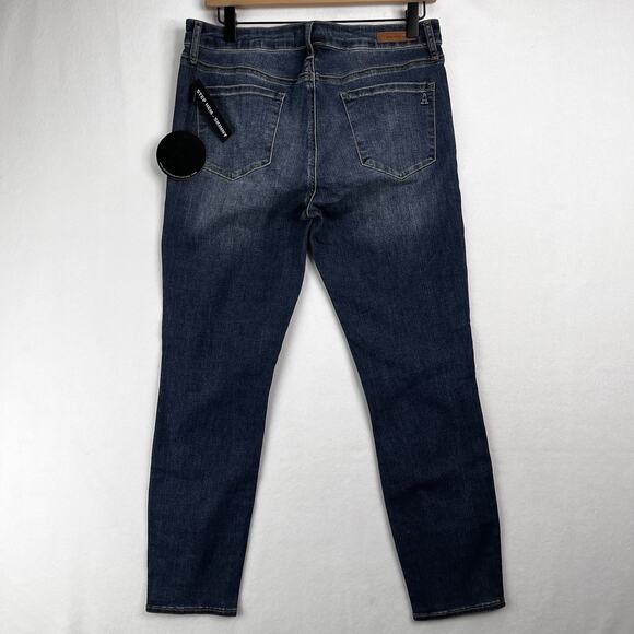 NWT Articles Of Society Distressed Destructed Hem Skinny Jean Sz 10 Dark Mid Ris - Picture 2 of 11